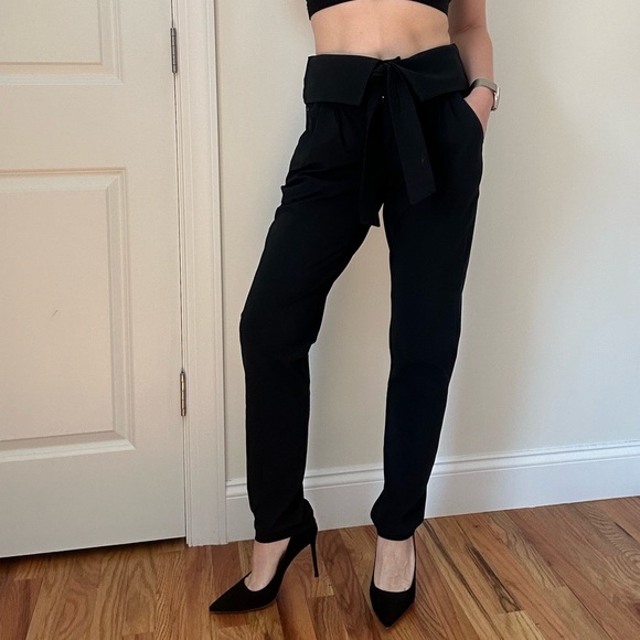 Paper Bag Waist Techno Tapered Pants - Picture 7 of 12